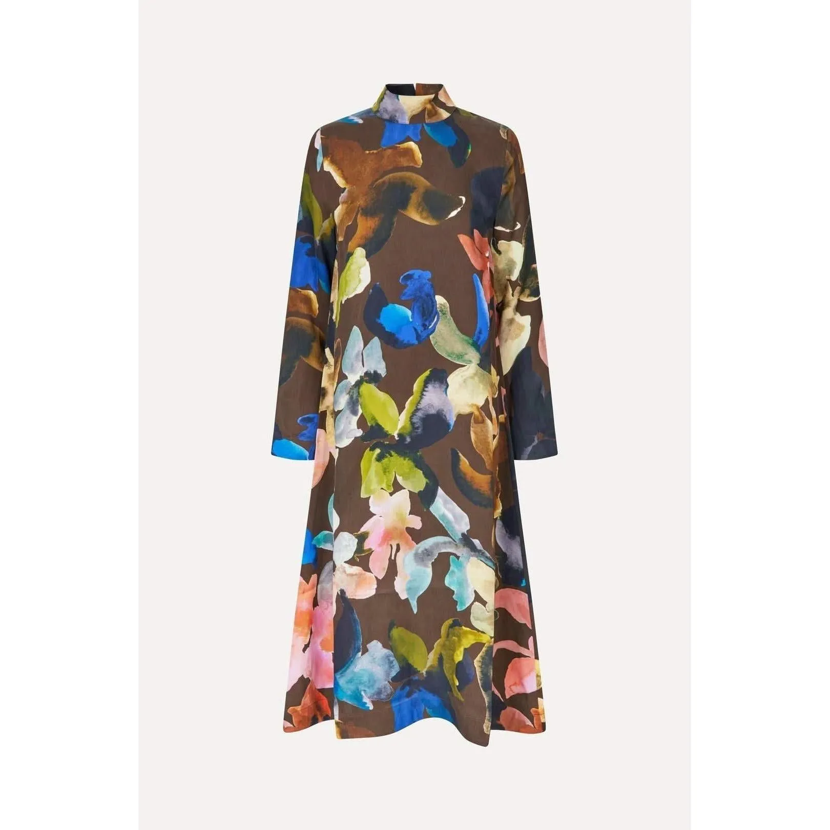 Stine Goya Long Sleeve Midi Dress - Aquarelle Garden