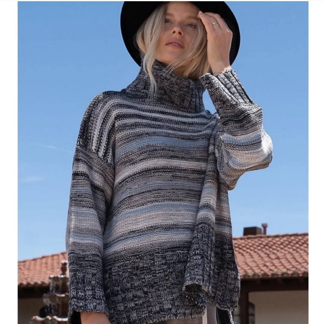 Striped Turtleneck Sweater