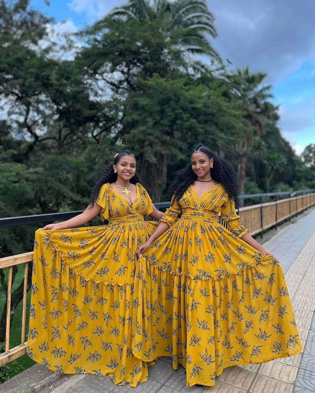 Stylish Shiffon Habesha Dress Exquisite Ethiopian Traditional Wear Chiffon Dress