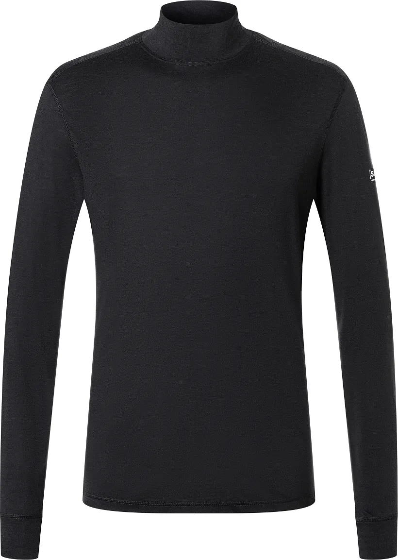 super.natural Men&#x27;s Tundra175 Turtleneck Jet Black | Buy super.natural Men&#x27;s Tundra175 Turtleneck Jet Black here | Outnorth