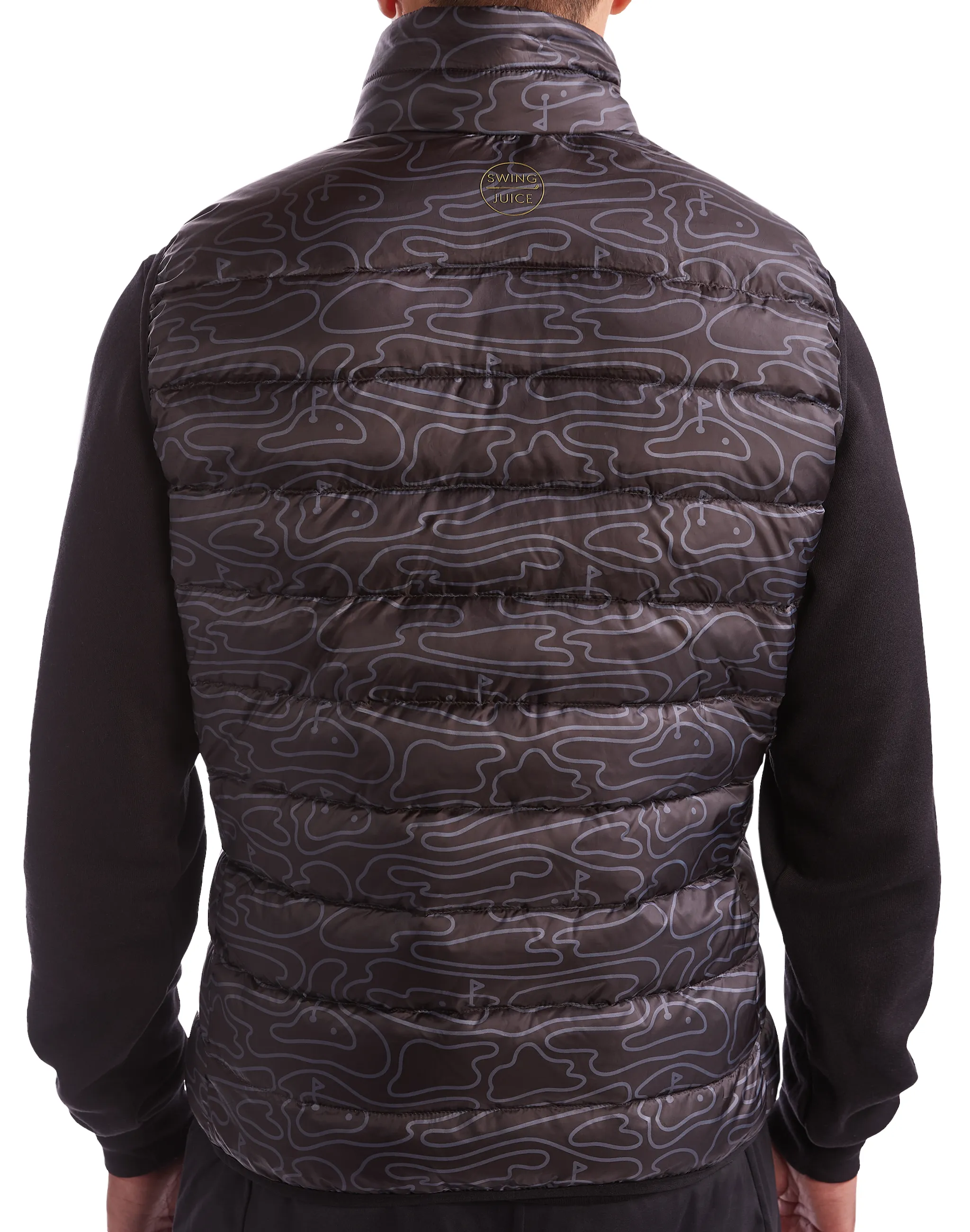 Swing Juice Golf Rhythmic Lines Men's Packable Puffer Vest