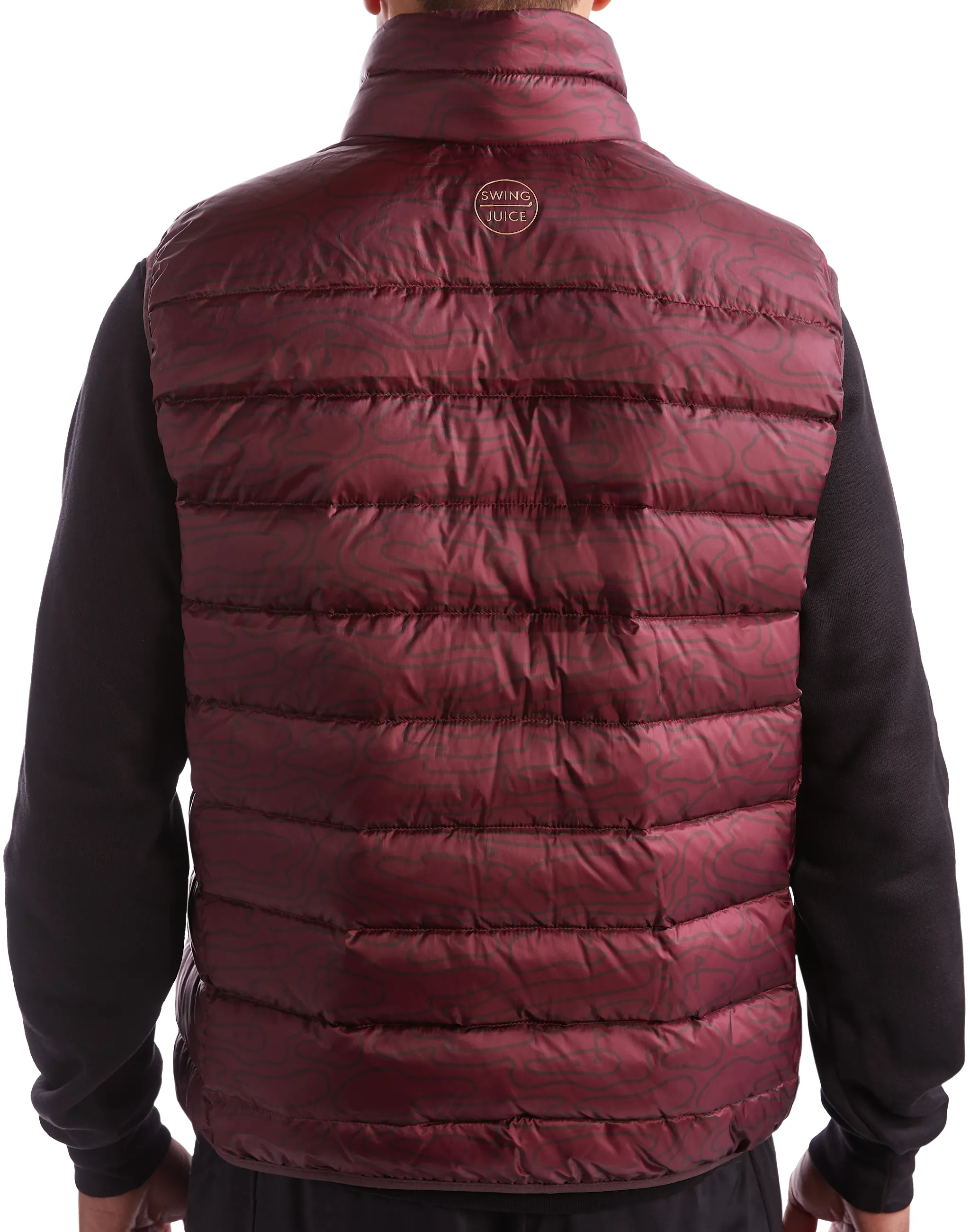 SwingJuice Golf Rhythmic Lines Men's Packable Puffer Vest