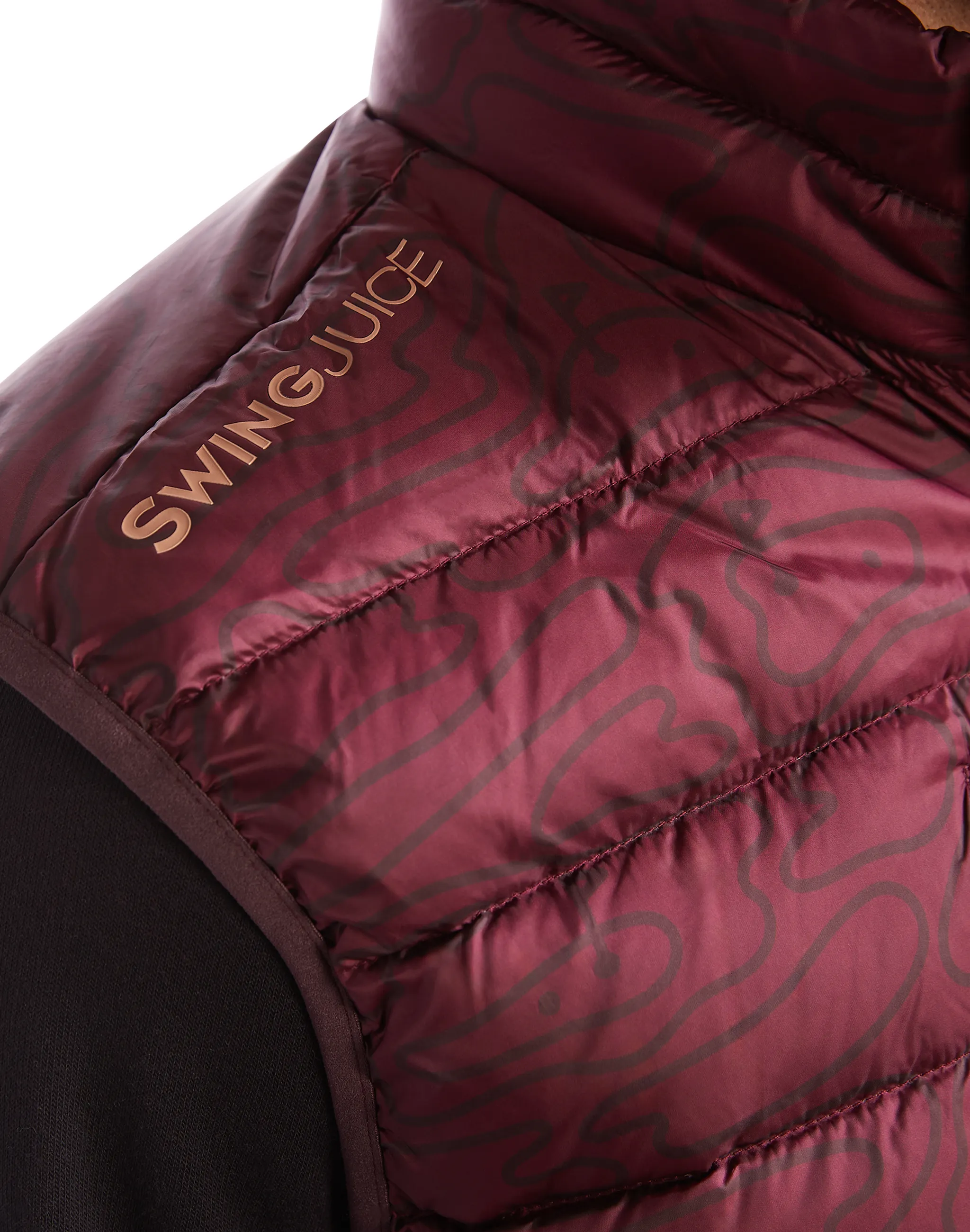 SwingJuice Golf Rhythmic Lines Men's Packable Puffer Vest