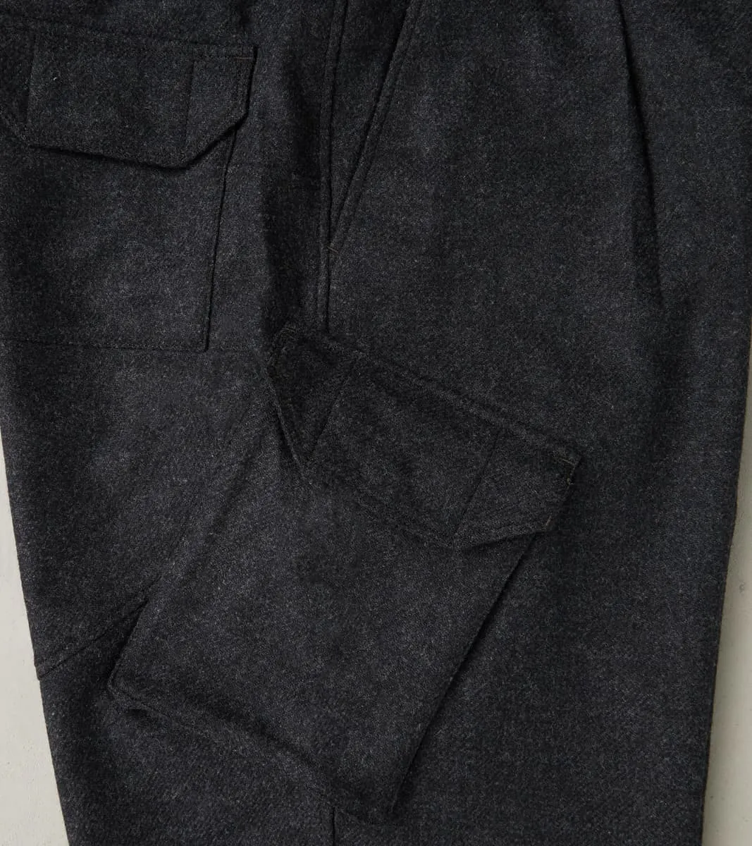 Swiss Army Cargo Trousers - Abraham Moon® Coal Merino Twill