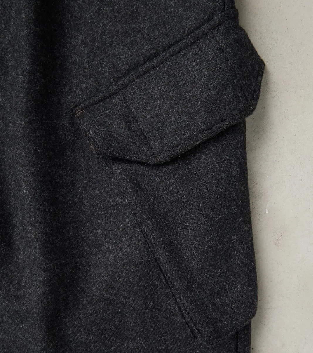 Swiss Army Cargo Trousers - Abraham Moon® Coal Merino Twill