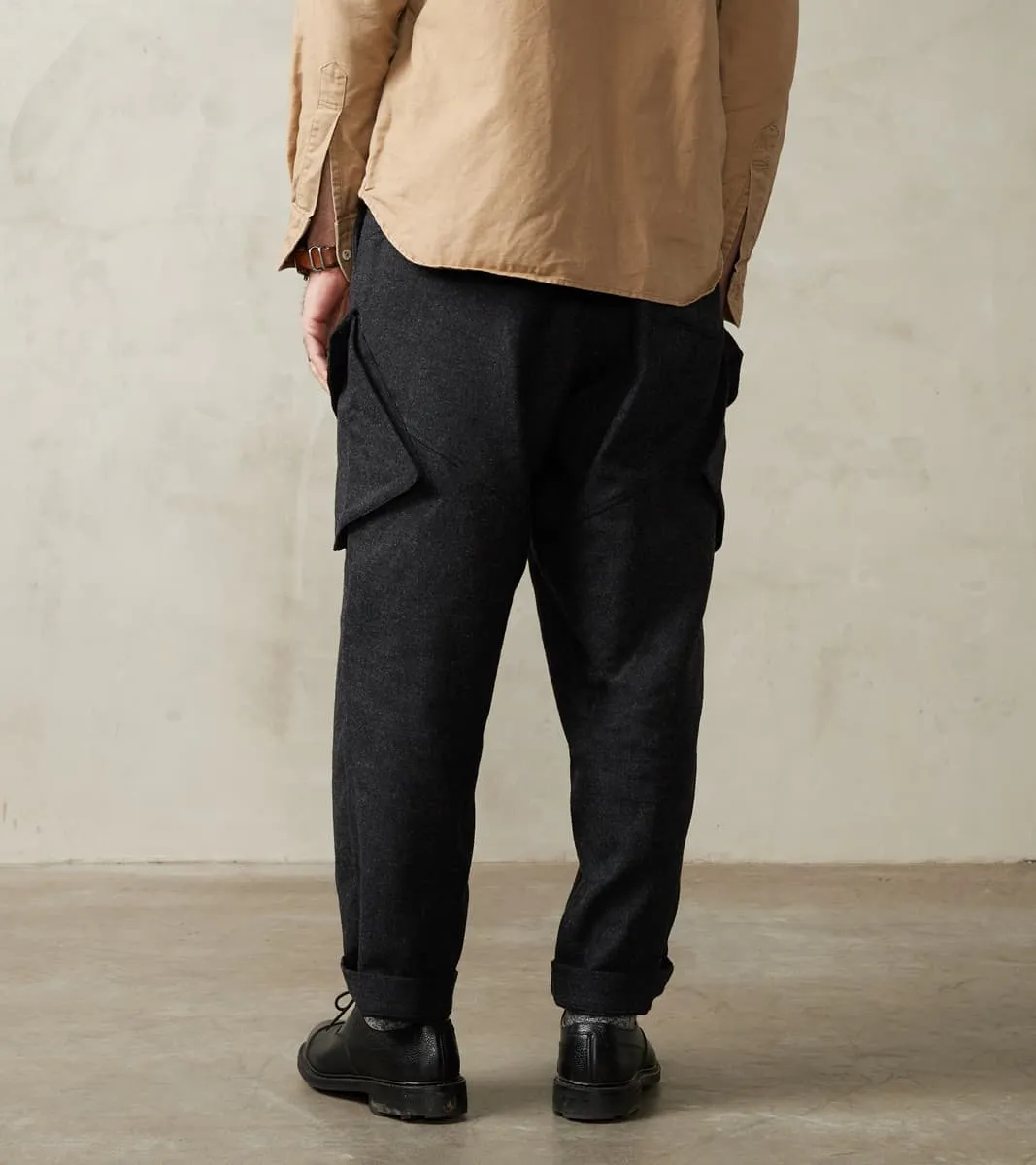 Swiss Army Cargo Trousers - Abraham Moon® Coal Merino Twill