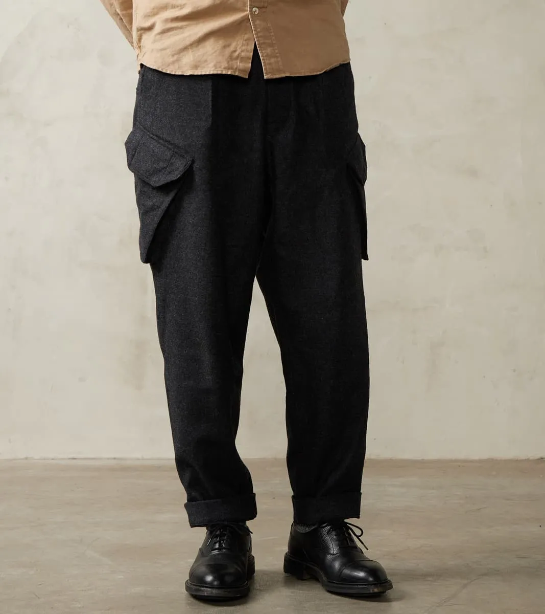 Swiss Army Cargo Trousers - Abraham Moon® Coal Merino Twill