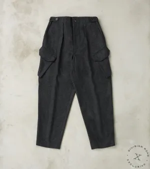 Swiss Army Cargo Trousers - Abraham Moon® Coal Merino Twill