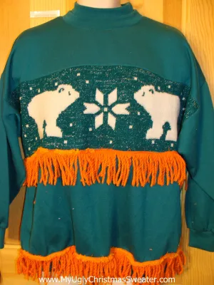 Tacky Christmas Sweatshirt Dueling Bears