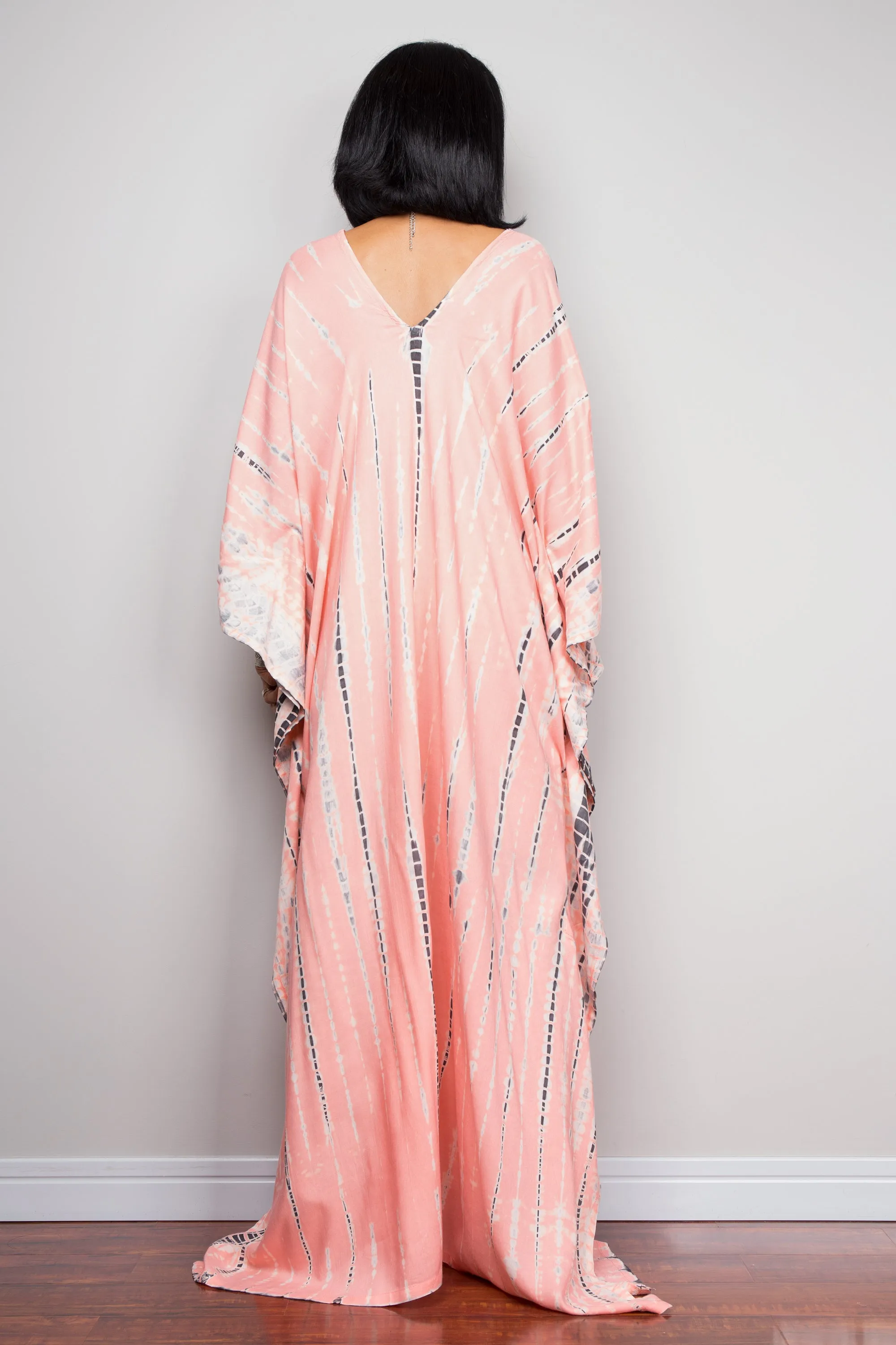 Tie dye kaftan, Beach dress, Long Pink Maxi dress, resort Kaftan, Summer kaftan, Loungewear