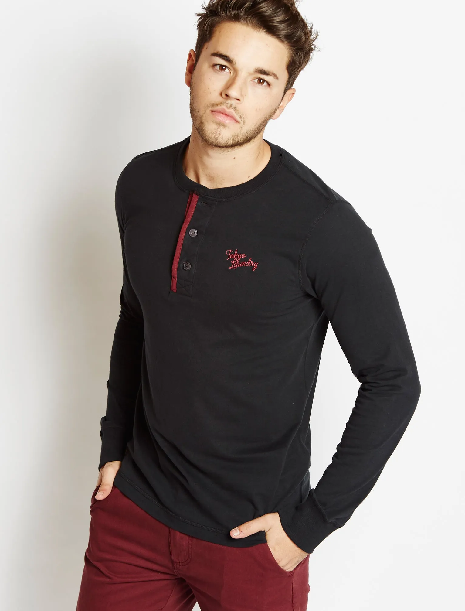 Tokyo Laundry Eskimo Cove blue henley top