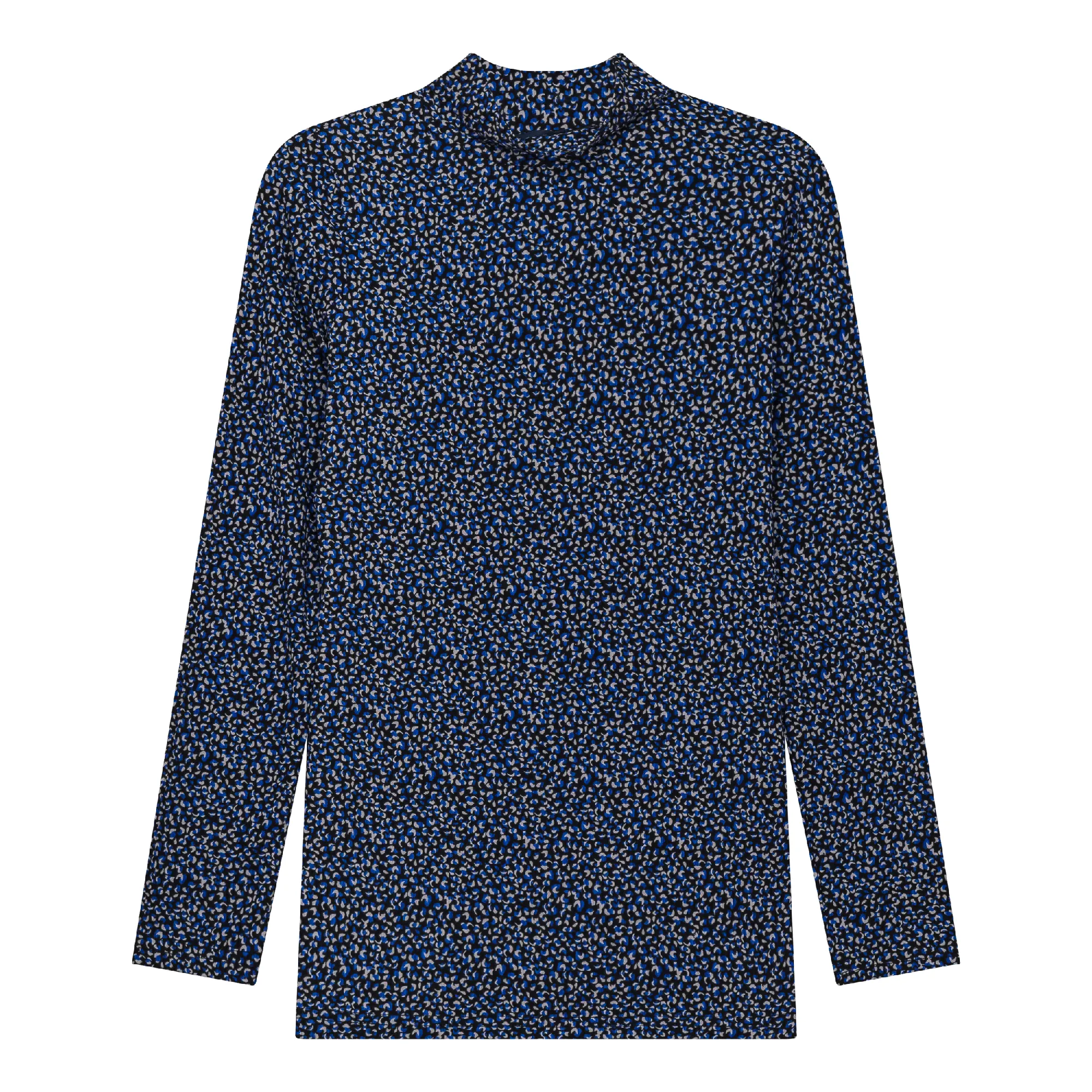top l/s turtleneck printed - blue print