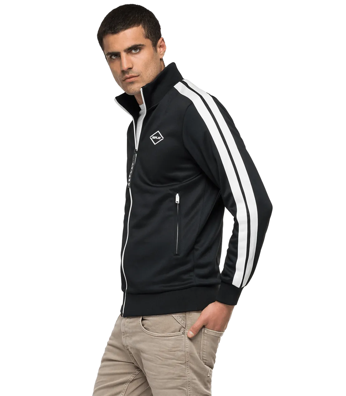 Turtleneck Full-Zipper Sweatshirt