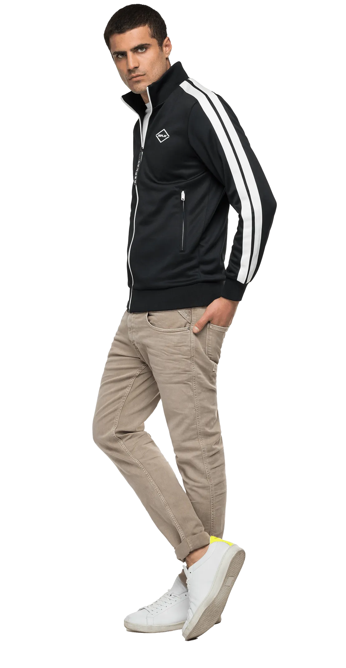 Turtleneck Full-Zipper Sweatshirt