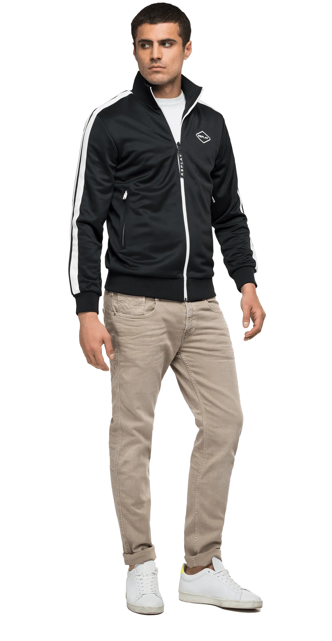 Turtleneck Full-Zipper Sweatshirt