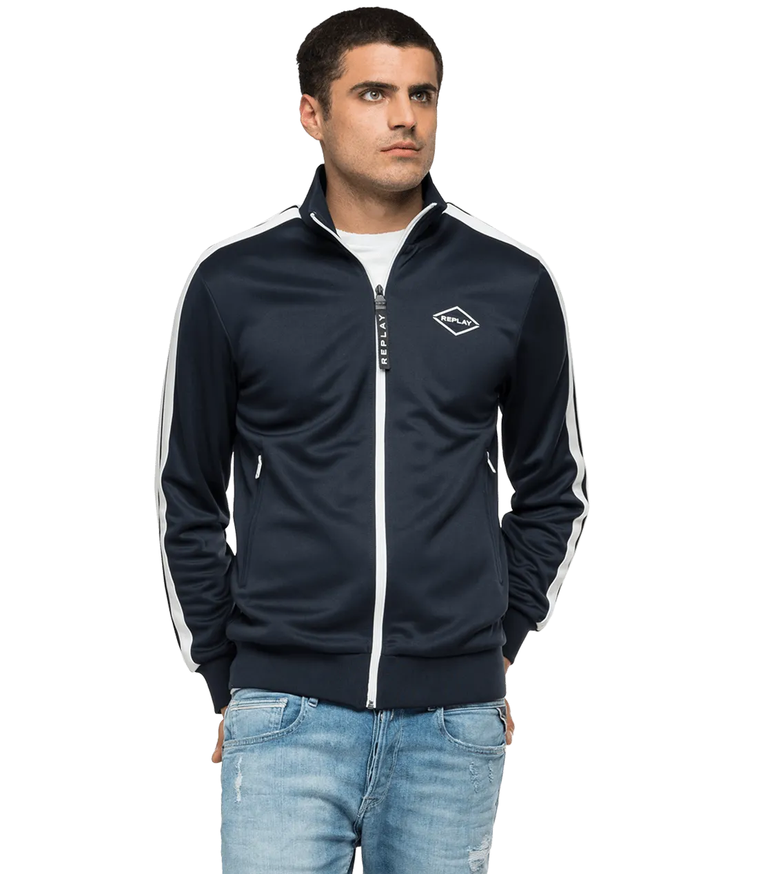Turtleneck Full-Zipper Sweatshirt