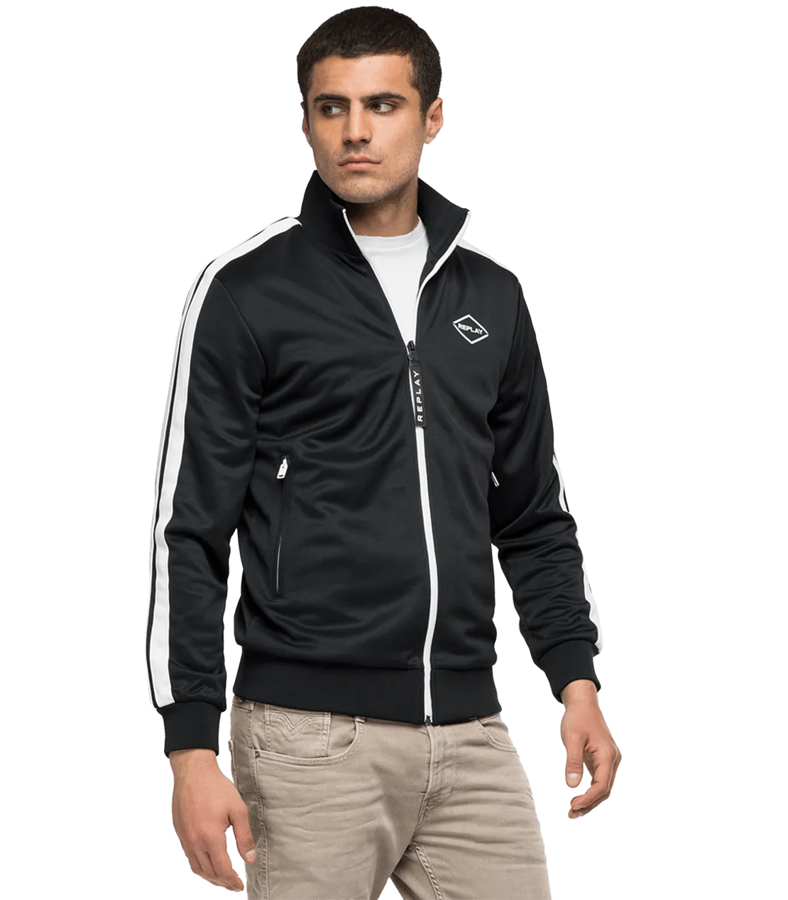 Turtleneck Full-Zipper Sweatshirt