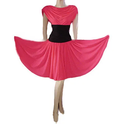 *VINTAGE I. MAGNIN GRAND SWEEP SPRING & SUMMER PARTY DRESS IN GERANIUM