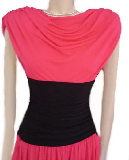 *VINTAGE I. MAGNIN GRAND SWEEP SPRING & SUMMER PARTY DRESS IN GERANIUM