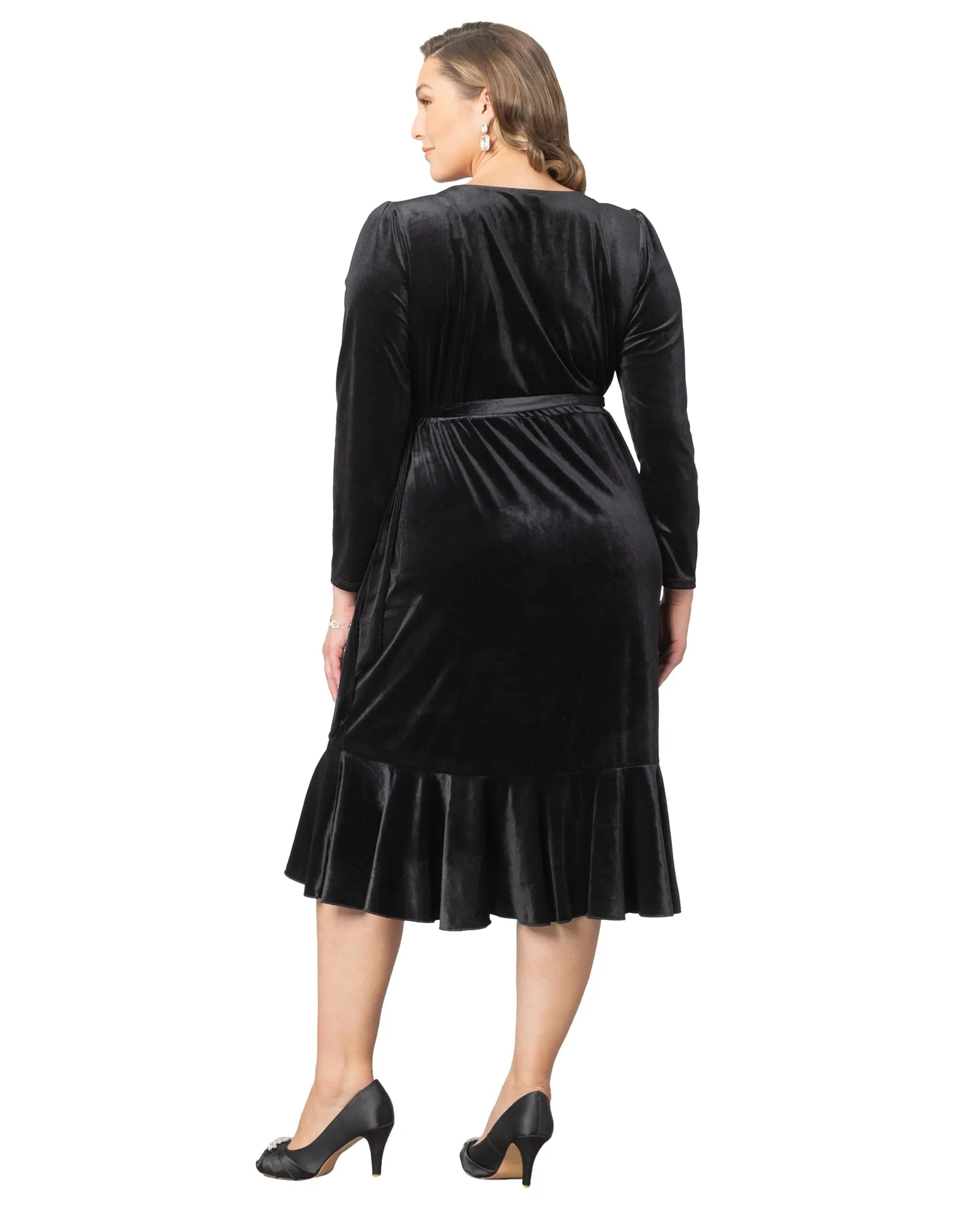 Viola Velvet Long Sleeve Wrap Dress | ONYX