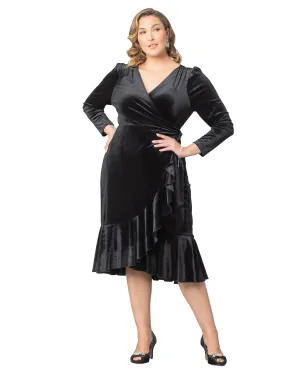 Viola Velvet Long Sleeve Wrap Dress | ONYX
