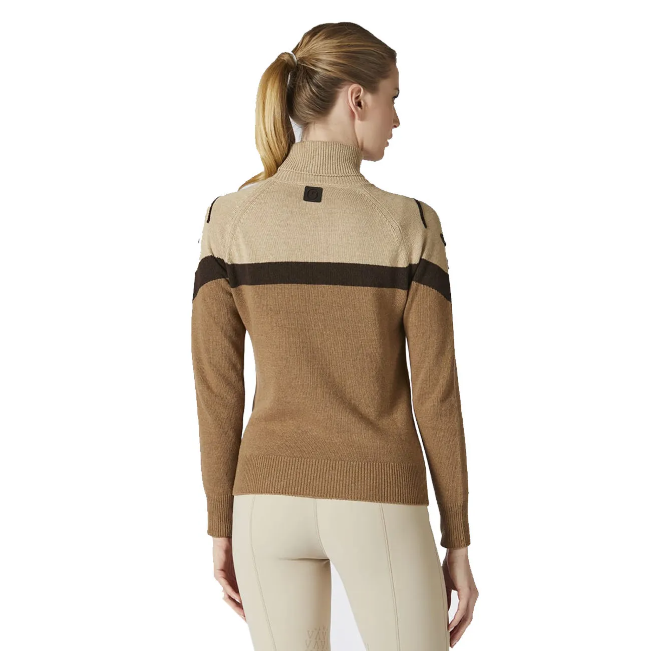 WOMEN&#x27;S TURTLENECK WITH DECORATION CHAMOIS BEIGE