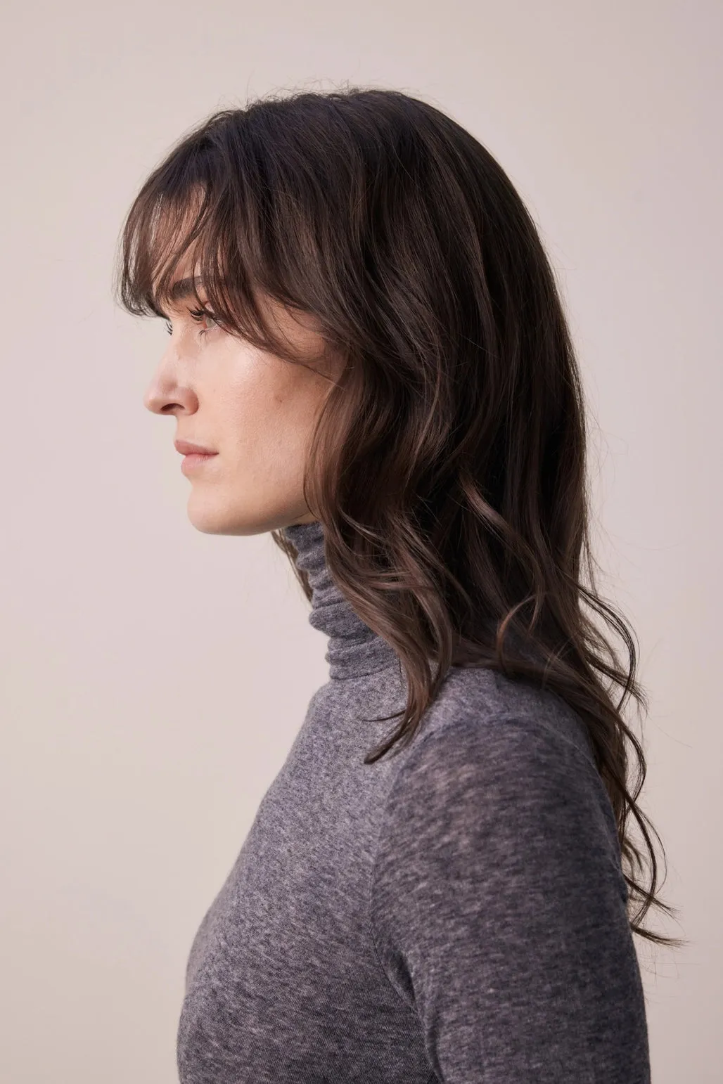 Wool Blend Lightweight Knit Turtleneck