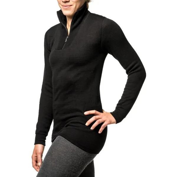 Woolpower Zip Turtleneck 400 Black | Buy Woolpower Zip Turtleneck 400 Black here | Outnorth