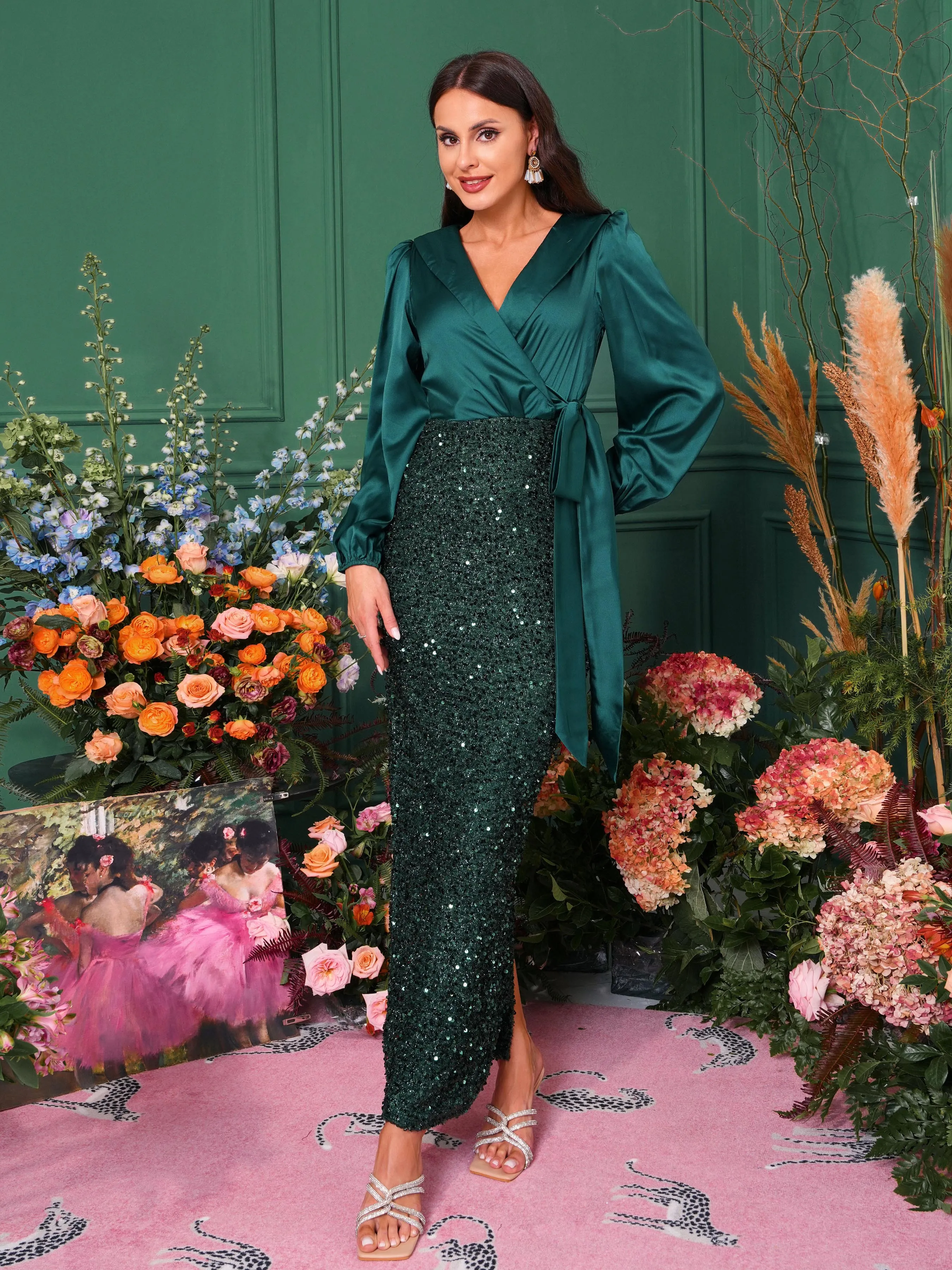 Wrap Formal Dress M02081