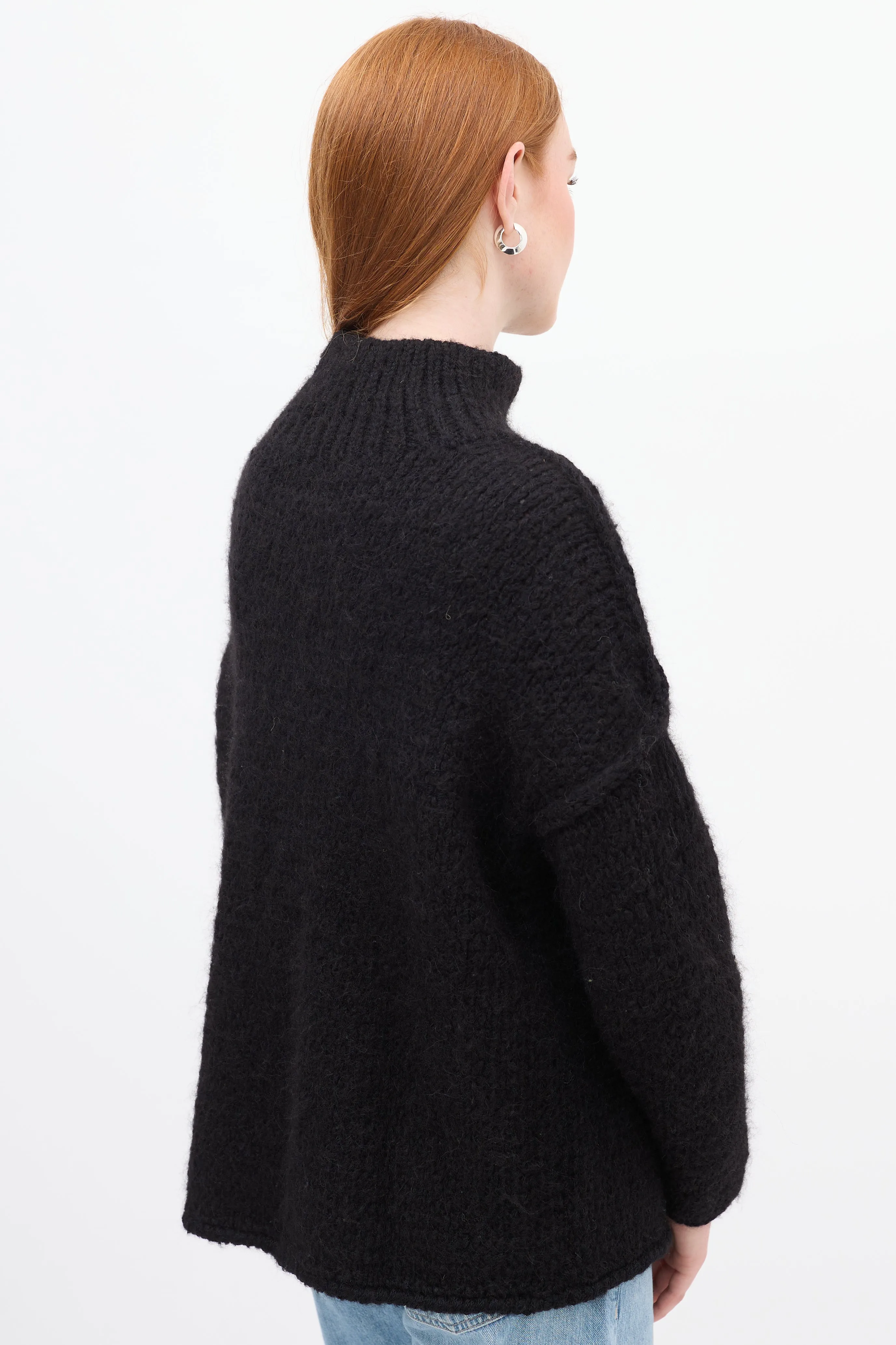 X Augden Black & Multi Reverse Seam Intarsia Turtleneck Sweater