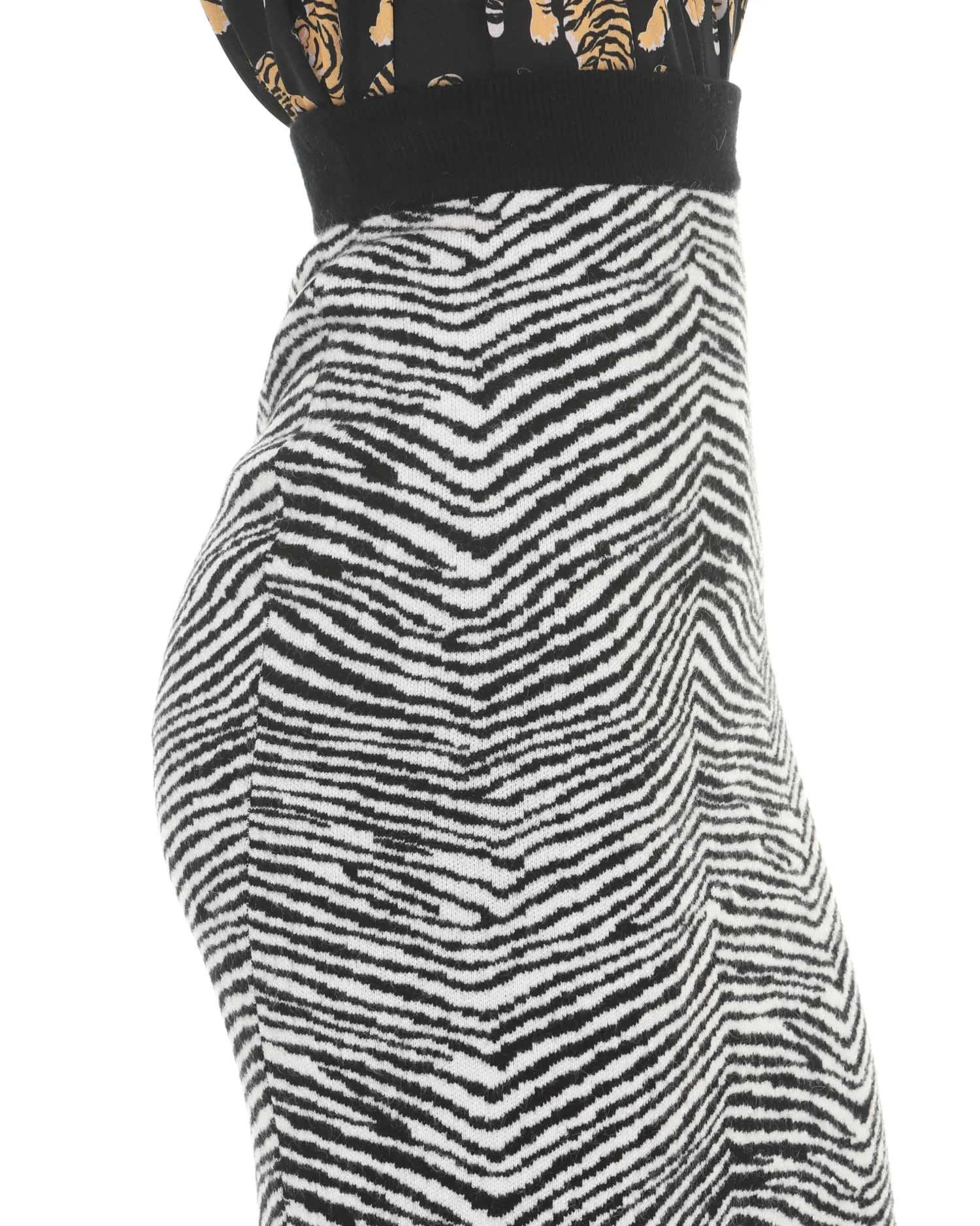 Zebra high-waisted pencil skirt